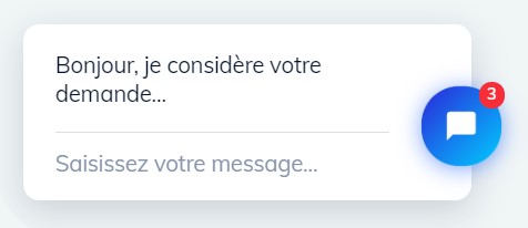 Bulle de messagerie avec notification